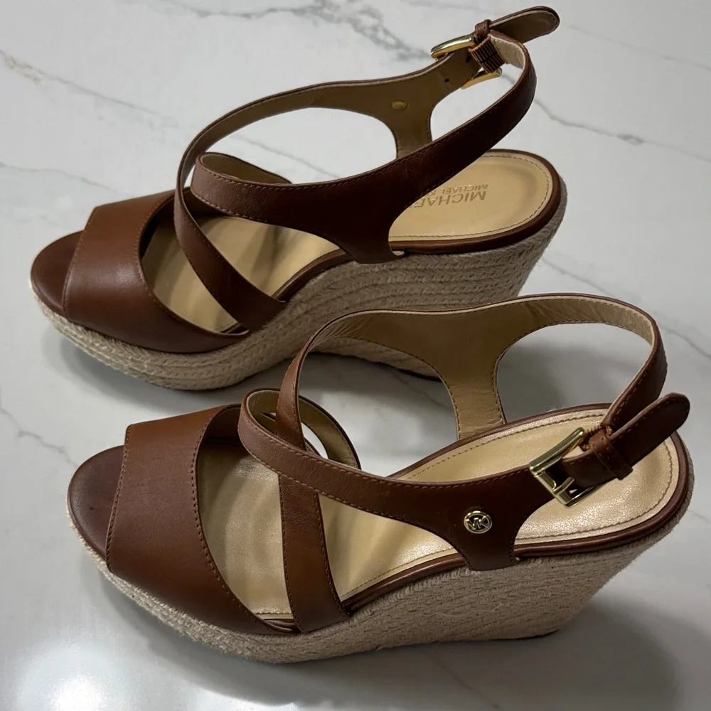 Michael Kors Tan Wedge Sandals